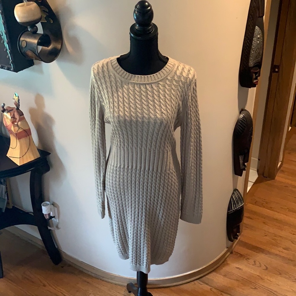 Calvin Klein M Tan W Sweater Dress